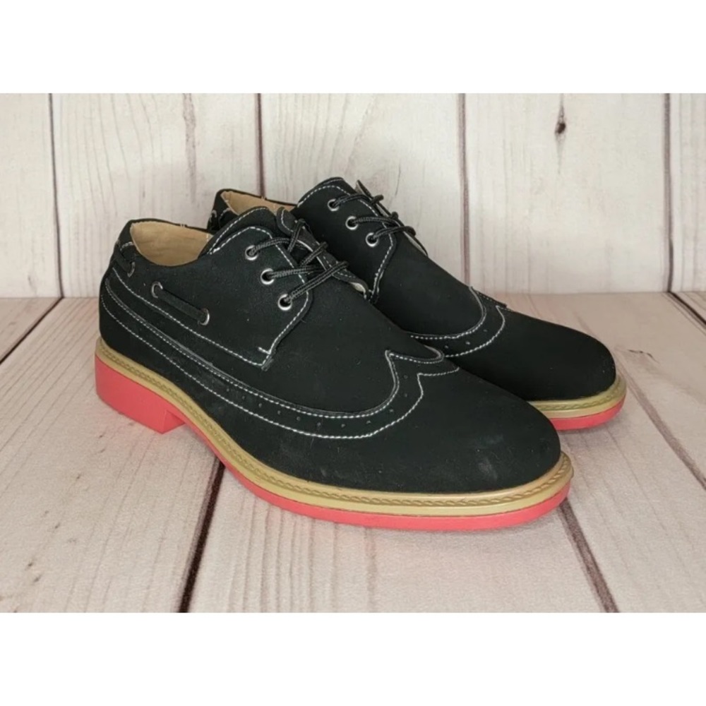 J's Awake Eddie-35 Black Synthetic Microsuede Designer Oxford Shoes Men Size 8.5